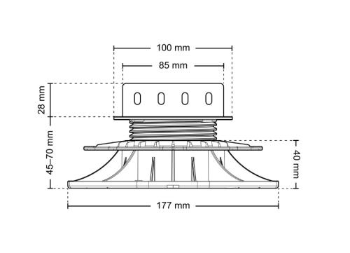 Stopa tarasowa STANDARD 30-220mm